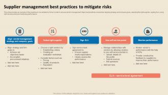 Cost Reduction Strategies Supplier Management Best Practices To Mitigate Risks Strategy SS V