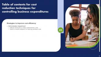 Cost Reduction Techniques For Controlling Business Expenditures Powerpoint Presentation Slides Unique Captivating