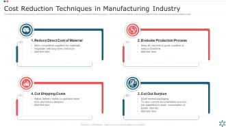 Cost Reduction Techniques In Manufacturing Industry