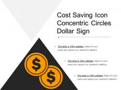 Cost saving icon concentric circles dollar sign