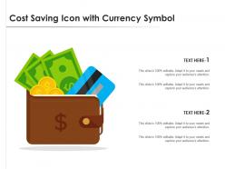 Cost saving icon with currency symbol