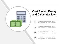 Cost saving money and calculator icon