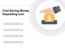 Cost saving money depositing icon