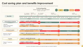 Cost Saving Plan And Benefits Improvement