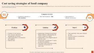Cost Saving Strategies Of Fossil Company Multiple Strategies For Cost Effectiveness