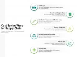 Cost saving ways for supply chain