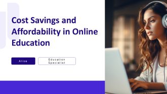 Cost Savings And Affordability In Online Education PPT PowerPoint AT