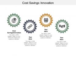 Cost savings innovation ppt powerpoint presentation ideas design inspiration cpb