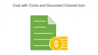 Cost With Coins And Document Colored Icon In Powerpoint Pptx Png And Editable Eps Format