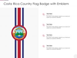 Costa rica country flag badge with emblem