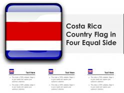 Costa rica country flag in four equal side