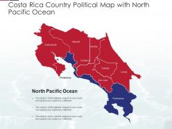 Costa rica country political map with north pacific ocean