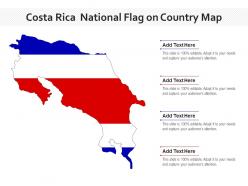 Costa rica national flag on country map