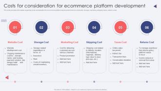 Costs For Consideration For Ecommerce Platform Development Ecommerce Website Development
