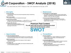 Cott corporation qced company profile overview financials and statistics from 2014-2018