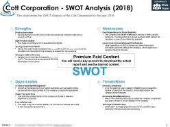 Cott corporation swot analysis 2018
