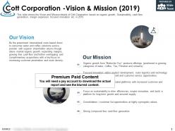 Cott corporation vision and mission 2019