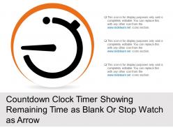Countdown Clock Timer Showing Remaining Time As Blank Or Stop Watch As Arrow