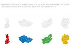 Country map with four percentage sections powerpoint slides