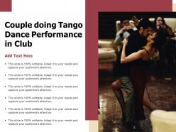 Couple doing tango dance performance in club
