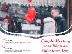 Couple meeting near shop on valentines day