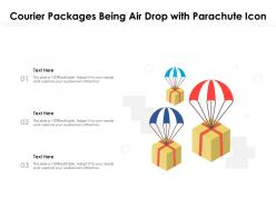 Courier Packages Being Air Drop With Parachute Icon