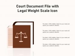Court document file with legal weight scale icon