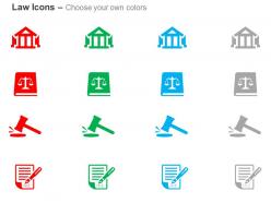Court Justice Scale Gavel Note Ppt Icons Graphics
