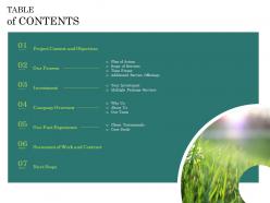 Courtyard maintenance proposal table of contents ppt powerpoint presentation icon