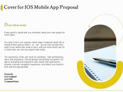 Cover for ios mobile app proposal ppt powerpoint presentation infographics grid