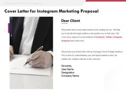 Cover latter for instagram marketing proposal ppt powerpoint presentation designs download