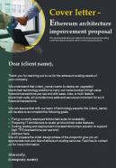 Cover Letter Ethereum Architecture Improvement One Pager Sample Example Document