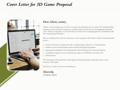 Cover letter for 3d game proposal ppt powerpoint presentation summary structure