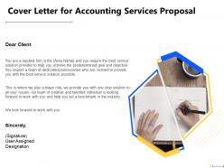 Cover letter for accounting services proposal designation ppt powerpoint presentation file