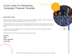 Cover letter for advertising campaign proposal template ppt powerpoint presentation icon deck