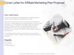 Cover letter for affiliate marketing plan proposal ppt powerpoint presentation layouts format ideas