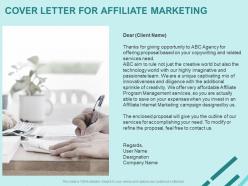 Cover letter for affiliate marketing ppt powerpoint presentation ideas graphic
