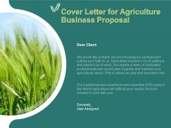Cover letter for agriculture business proposal ppt powerpoint presentation styles file