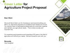 Cover letter for agriculture project proposal ppt powerpoint presentation icon