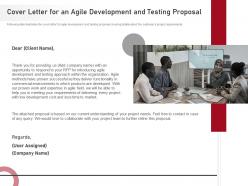 Cover letter for an agile proposal proposal agile development testing it ppt icon ideas