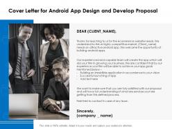 Cover letter for android app design and develop proposal ppt powerpoint presentation summary