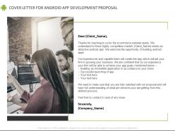 Cover letter for android app development proposal ppt powerpoint presentation file