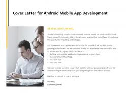 Cover letter for android mobile app development communication ppt powerpoint presentation ideas