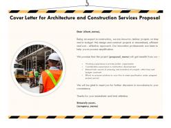 Cover letter for architecture and construction services proposal ppt powerpoint styles