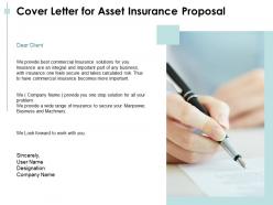 Cover letter for asset insurance proposal c1091 ppt powerpoint presentation portfolio