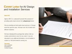 Cover letter for av design and installation services ppt powerpoint presentation file outfit