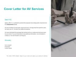 Cover letter for av services planning c1102 ppt powerpoint presentation outline