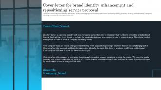 Cover Letter For Brand Identity Enhancement And Repositioning Service Proposal