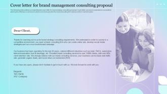 Cover Letter For Brand Management Consulting Proposal Ppt Icons