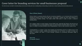 Cover Letter For Branding Services For Small Businesses Proposal